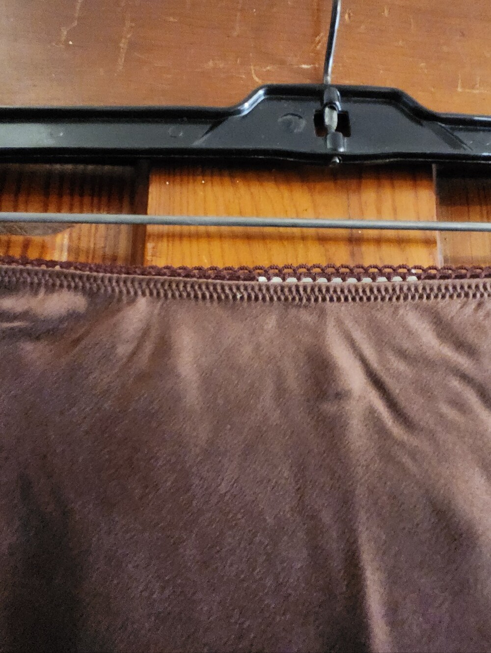 Doen Elowette Cafe Mocha 100% Silk Maxi Skirt With Ecru Lace - Picture 4 of 5